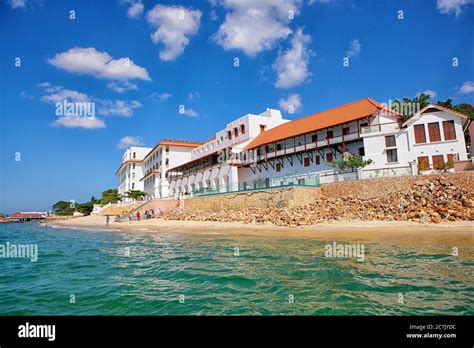 Indian Ocean And Stone Town In Zanzibar Tansania East Africa Stock