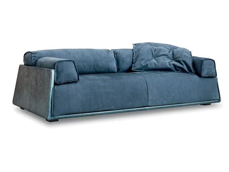 Leather Sofa Hard And Soft Slim By Baxter Design Paola Navone