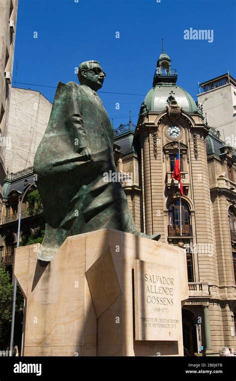 Chile Santiago Downtown Government Palace Square Statue Of Former