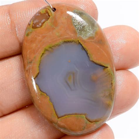 Natural Rhyolite Oval Shape Cabochon Drilled Gemstone 53 Ct 38X26X6 Mm