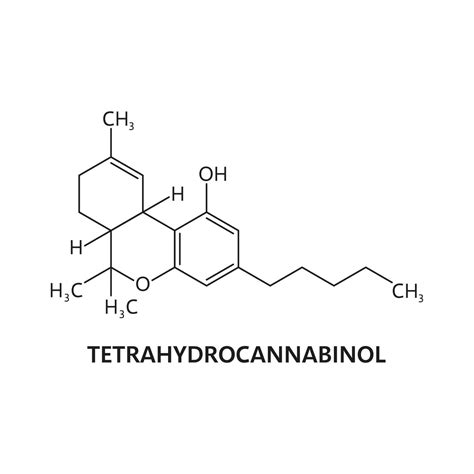 Drug structure, tetrahydrocannabinol formula 44862363 Vector Art at Vecteezy