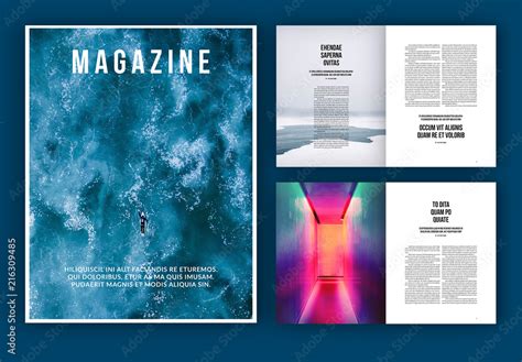 Two Column Magazine Layout Stock Template Adobe Stock