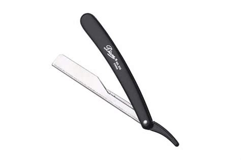 Diane Black Plastic Handle Straight Shaving Razor #210-Barber supplies