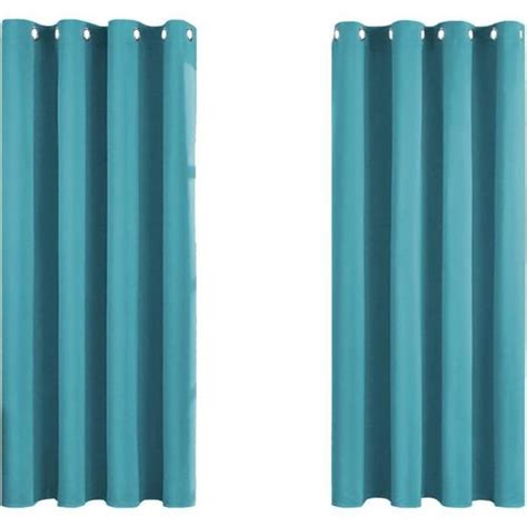 Rideau Occultant Thermiques 140x145 Cm Rideau Bleu Canard Anti Chaleur