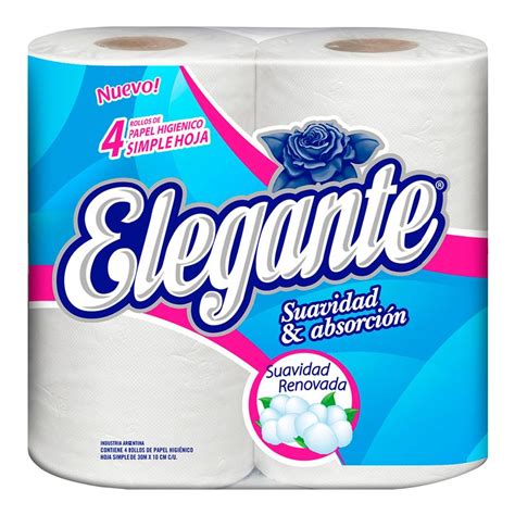 Papel Higienico Elegante Blanco Hoja Simple 4u Masonline Más Online