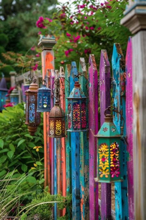 Colorful Boho Garden Fence Decorating Ideas Home Made Graceful In