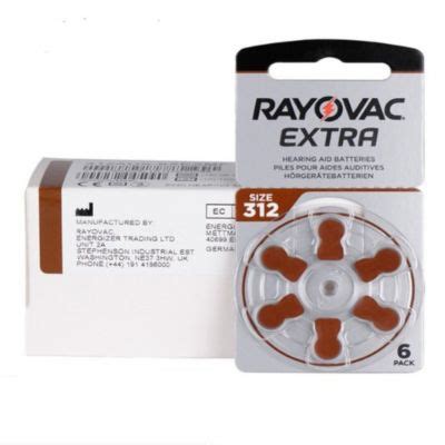 CAJA DE 60 PILAS PARA AUDIFONOS MEDICADOS RAYOVAC 312 RAYOVAC