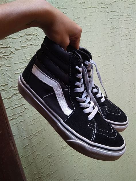 Tenis Vans Cano Alto Old Skool Botinha Sk Hi Unissex Preto Cl Ssico