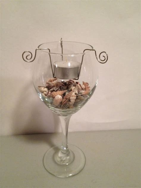 Wine Glass Tea Light Candle Holder Set Of 2 By Leahparrish On Etsy