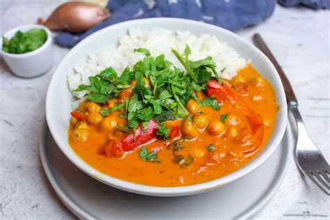 Kichererbsen Curry Mit Paprika Und Reis Kitchensplace