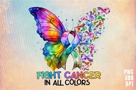 Fight Cancer In All Colors T Shirt PNG Graphic By October Store