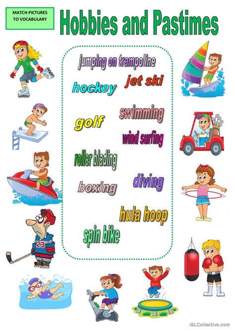 Hobbies And Pastimes Pages English Esl Worksheets Pdf Doc