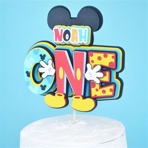 Mickey Mouse Cake Topper 3d Effect Cake Topper First Birthday Cake