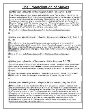 The Emancipation Of Slaves Doc Template PdfFiller