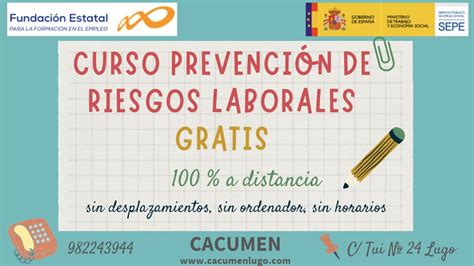 CURSO GRATUITO DE PREVENCIÓN DE RIESGOS LABORALES CaCumen