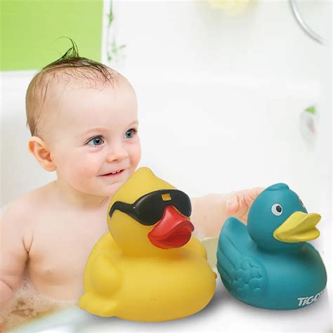 Classic Toy Baby Yellow Duck Bath Toys Squeeze Animal Rubber Toy Cute ...