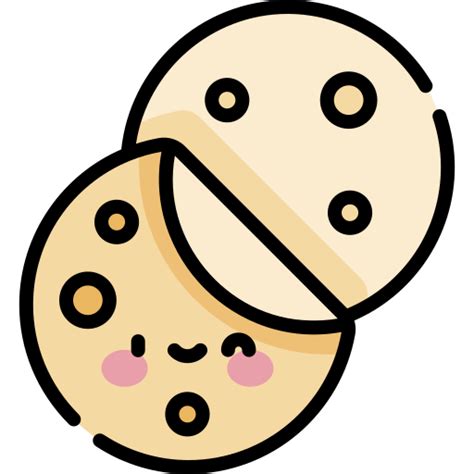 Icono De Tortilla Kawaii Lineal Color