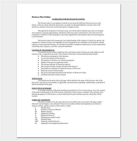 Business Outline Template 20 Free Samples Formats And Examples