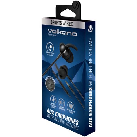 Volkano Titanium Series Aux Earphones Clicks