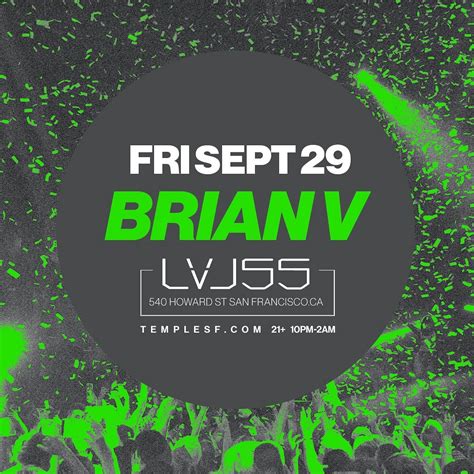 Brian V LVL 55 Tickets At Temple Nightclub In SF By Temple Nightclub