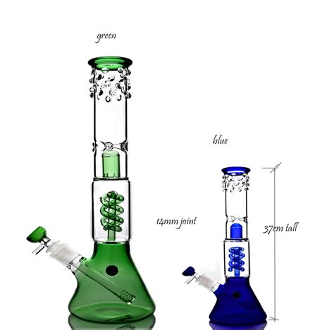 Einfrierbare Spule Glas Bubbler Wasser Bongs Dabber Beaker Bong