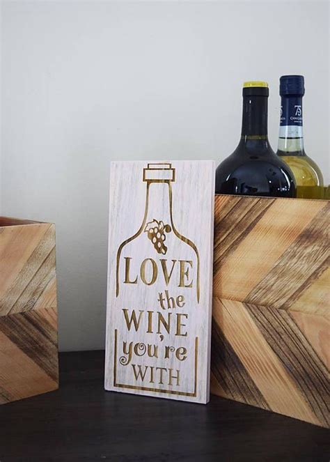 Love The Wine Youre With 5x10 8x15 10x20 15x28 18x35 Etsy Engraved Wood Signs Wine Wall