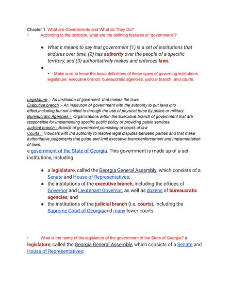 Pols Test Review Lecture Notes Chapter What Are Governments And