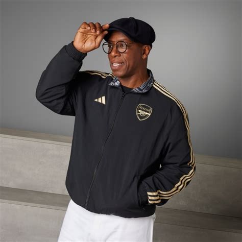 Adidas Arsenal Ian Wright Anthem Jacket Black Free Shipping With