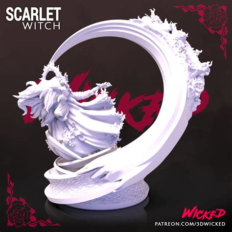 3d File Wicked Marvel Scarlet Witch Sculpture Stls Ready For Printing 🧙‍♀️ ・3d Printer Design