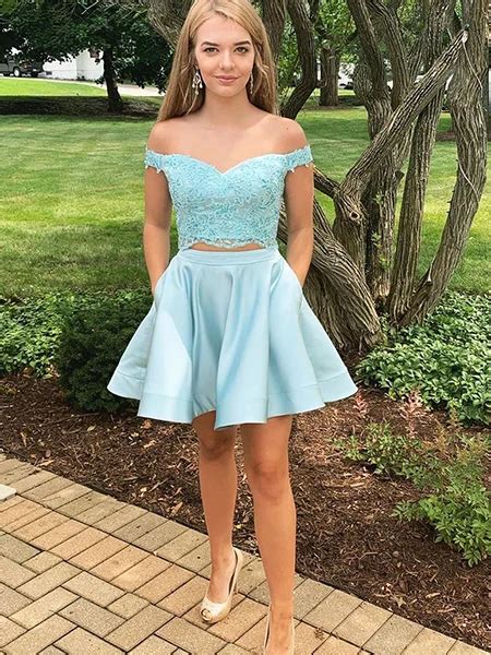 Two Pieces Sweet 16 Dresses Homecoming Dresses Wedding Party Dresses