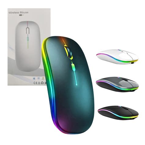 Mouse Sem Fio Wireless Bateria Interna Recarregavel Ghz Led Rgb