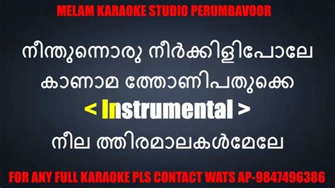 Kaatte Nee Veesharuthippol Karaoke With Lyrics Malayalam Youtube