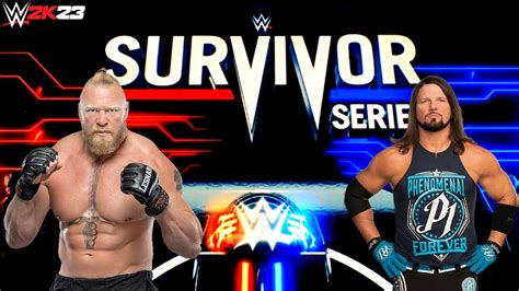 WWE 2K23 Brock Lesnar Vs AJ Styles Survivor Series Champion Vs