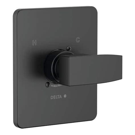 Delta Modern Angular 1 Handle Wall Mount Valve Trim Kit In Matte Black