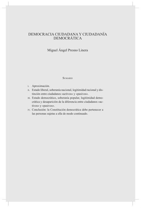 Pdf Democracia Ciudadana Y CiudadanÍa DemocrÁticaacceso A La