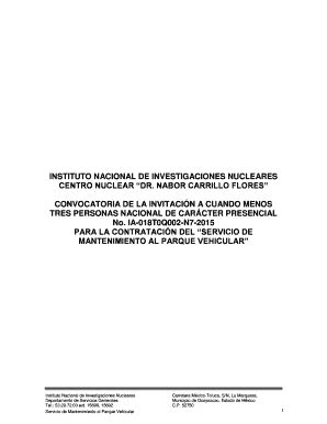 Fillable Online Instituto Nacional De Investigaciones Nucleares Inin