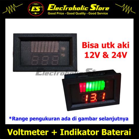 Jual Voltmeter Indikator Baterai Aki Accu Motor V V Bargraph