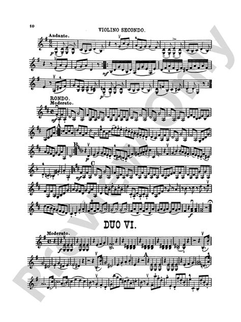 Pleyel Six Duets Op Duet No Violin Ii Part Digital Sheet