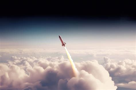 Premium AI Image A Rocket Is Launched Into The Sky With The Word