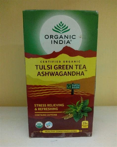 Buy Organic India Tulsi Green Tea Ashwagandha Certified Organic 25