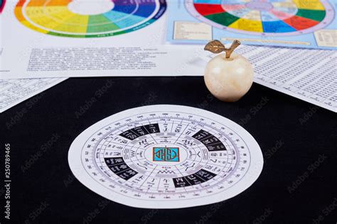 Circle For Divination Tarot On The Background Of Astrological Charts