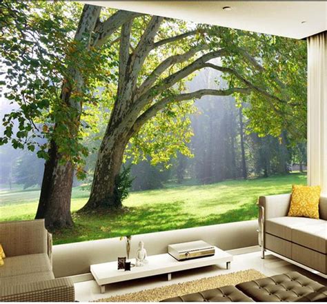 D Photo Wallpaper Custom Mural Living Room Green Scenery Woods Forest