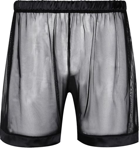 Msemis Men S See Through Sheer Mesh Boxer Shorts Loose Fit Lounge