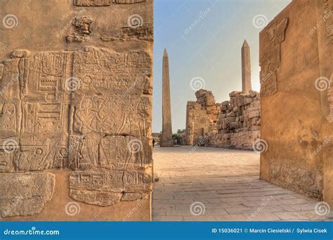 Two Obelisks in Karnak Temple Stock Image - Image of egypt, egyptian ...