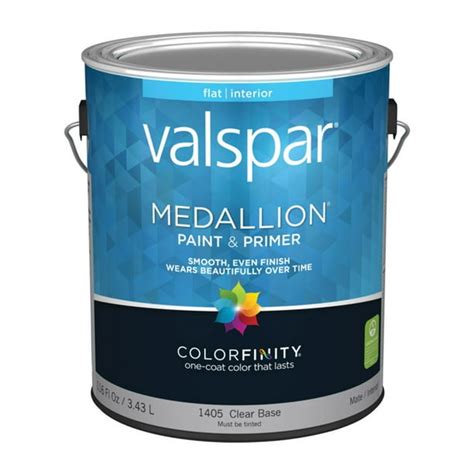 Valspar Medallion 100 Acrylic Paint And Primer Flat Interior Wall Paint Clear Base 1 Gal