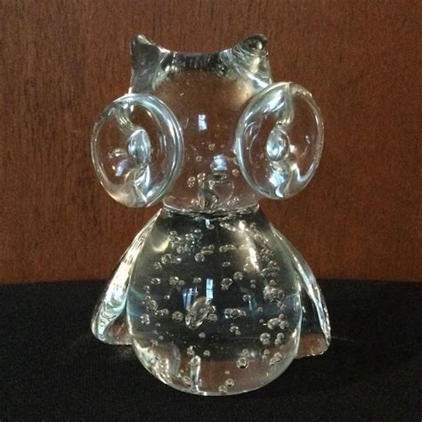 Clear Glass Owl Etsy