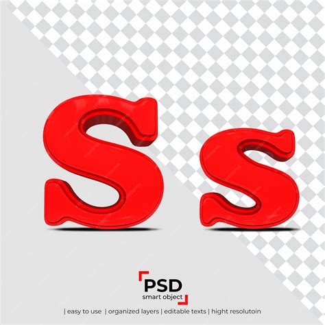 Premium PSD | Letter s 3d font made of realistic 3d transparent background