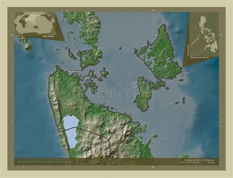 Surigao Del Norte Philippines Wiki Labelled Points Of Cities Stock