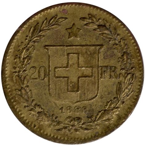 20 Francs Lauer Switzerland 1848 Date Numista