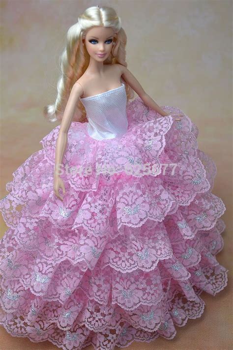 Barbie Doll Dress In Pink Lace Doll Dress Barbie Dress Barbie Dress Fashion